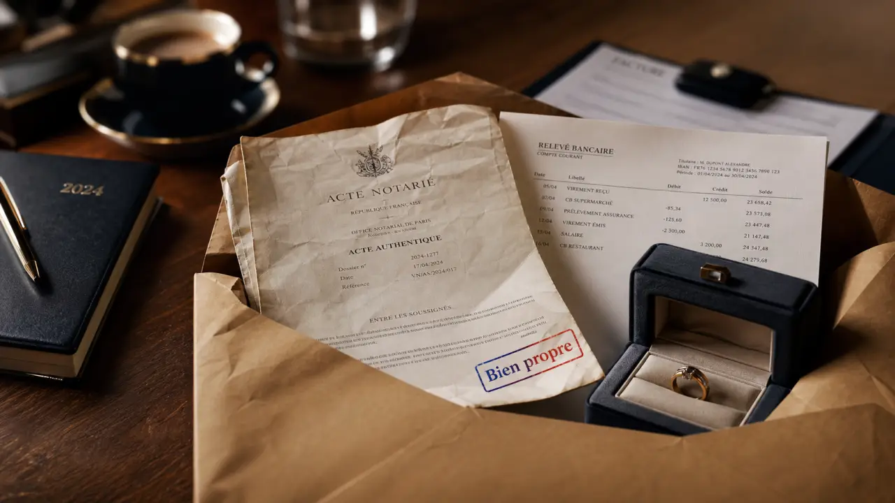 Héritage pendant mariage puis divorce sans contrat de mariage : documents à prouver au tribunal