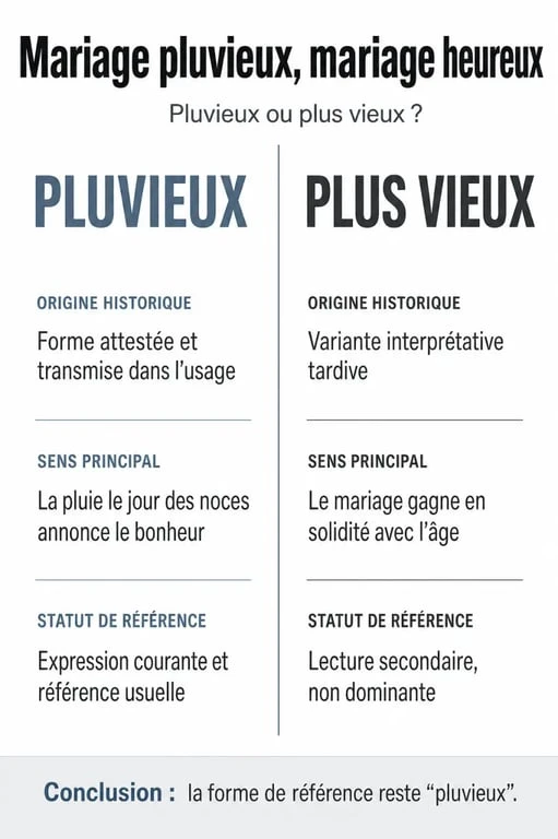 Comparatif mariage pluvieux mariage heureux et mariage plus vieux mariage heureux